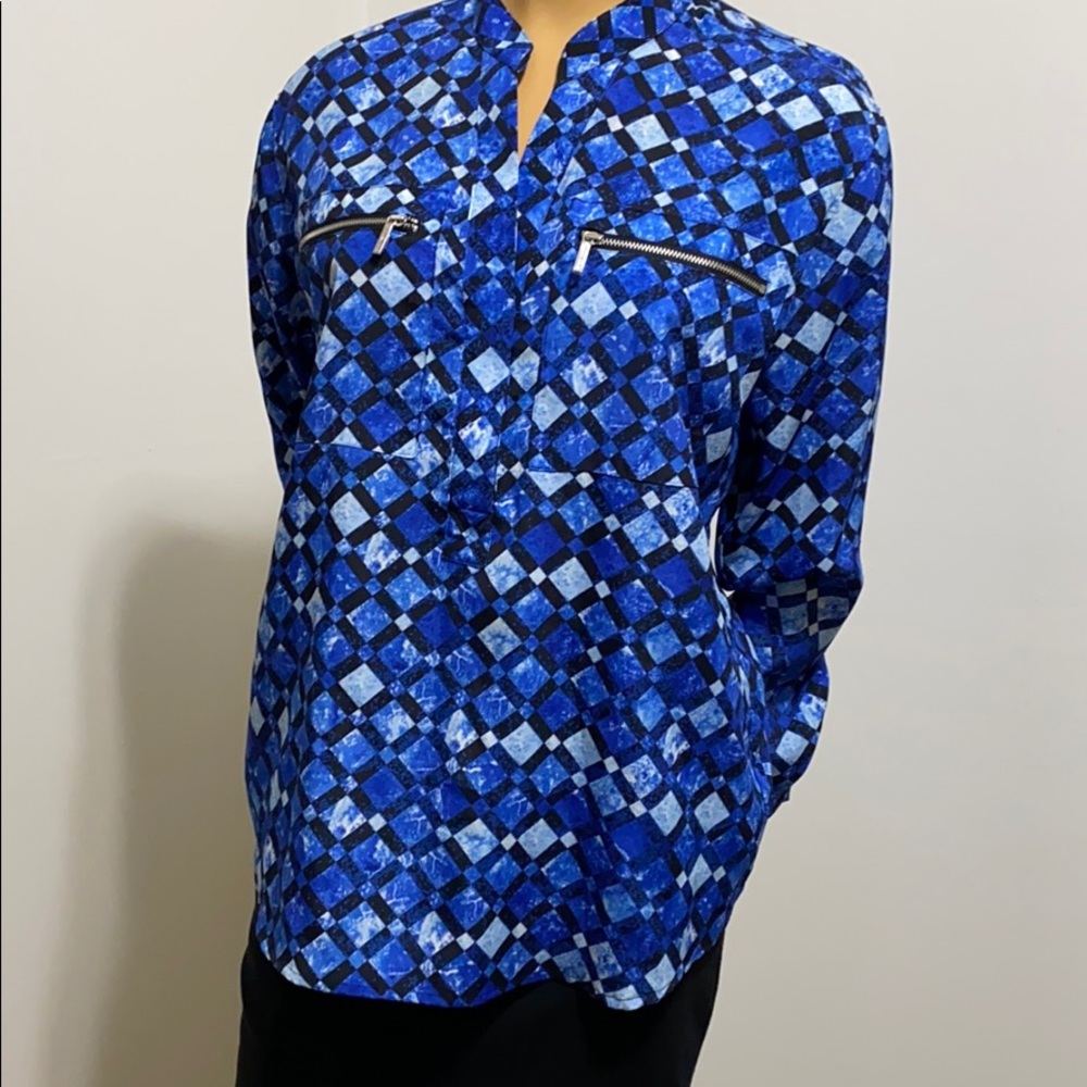 Micheal Micheal Kors size M blue and black blouse